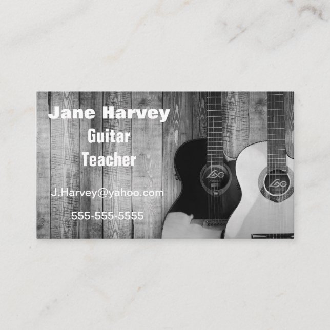 À fond gris, carte de guitare (Devant)