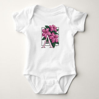 A for Azalea Flower Monogram Baby Clothes Baby Bodysuit