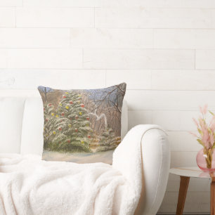 A Forest Christmas, by Gary Poling Throw Pillow