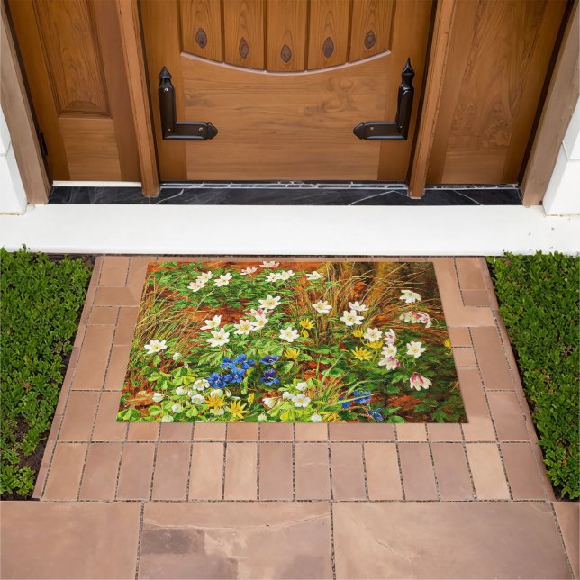 A Forest Floor with Anemones and Violets Doormat (Outdoor)