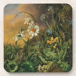 A Forest Floor with Daisies, Primroses, ... Coaster