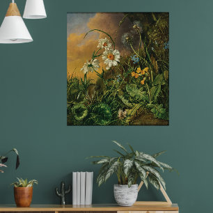 A Forest Floor with Daisies, Primroses, ... Poster