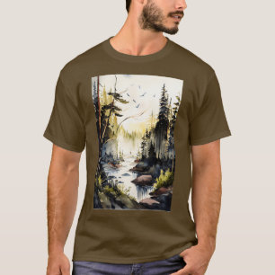 A Forest in Fall Autumn Watercolor T-Shirt