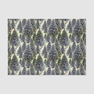 A Forest of Snow Covered Christmas Trees Tissue Paper