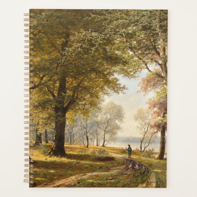 A Forest Path with Hiker in Autumn Planner (Front)