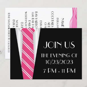 A Formal Pink Tie Invitation