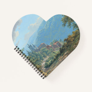 A Fortress in a Mountain Landscape at Sunrise Notebook