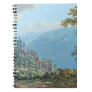A Fortress in a Mountain Landscape at Sunrise Notebook