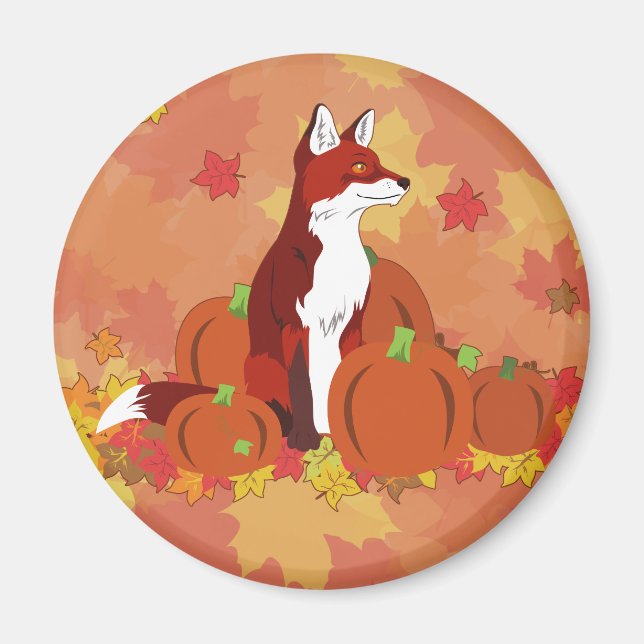 A Fox in the Pumpkin Patch Magnet (Front)