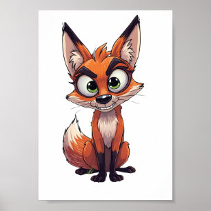 A fox with an interested look poster