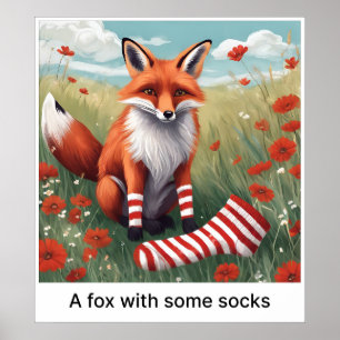 A Fox With Some Socks - Print
