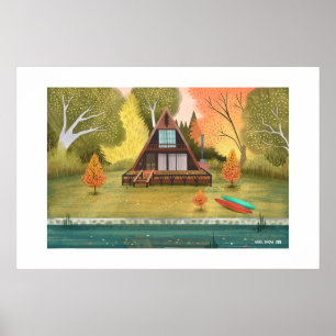 A-Frame Cabin House Large Print