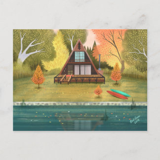 A-Frame Cabin House  Postcard