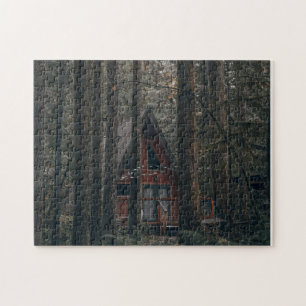 A FRAME CABIN IN THE WOODS JIGSAW PUZZLE