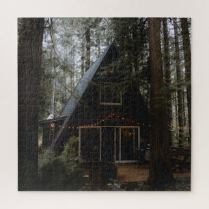 A-FRAME CABIN IN WOODS JIGSAW PUZZLE