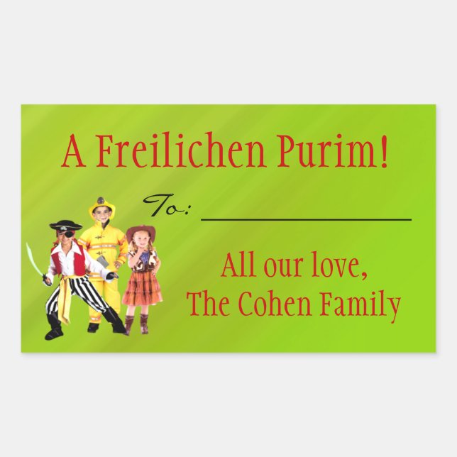 A Freilichen Purim Label (Front)