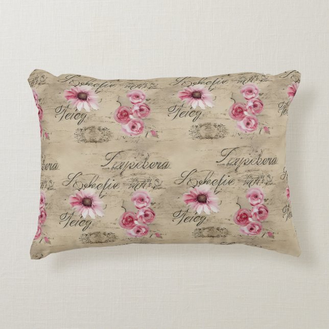 A French Ephemera Design Series 20 Accent Pillow (Front)