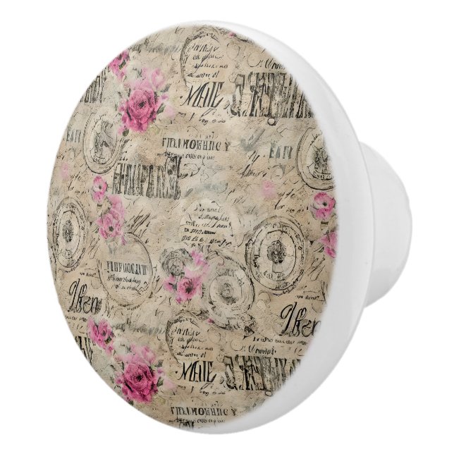 A French Ephemera Design Series 24 Ceramic Knob (Right)