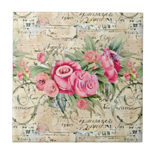 A French Ephemera Design Series 26 Tile