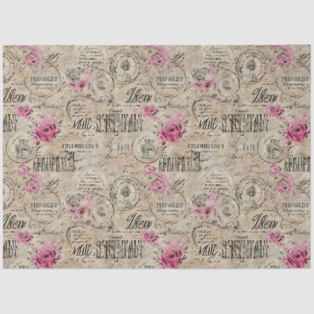 A French Ephemera Design Series 4 Tissue Paper (Front)