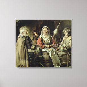 A French Interior, c.1645 Canvas Print