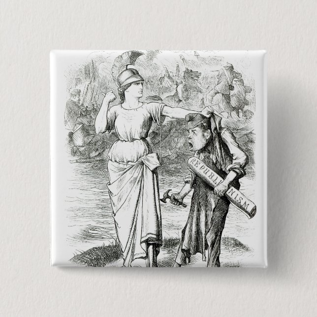 A French Lesson', cartoon from 'Punch' 2 Inch Square Button (Front)