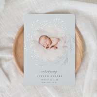 A Fresh Branch | Silver Foil Birth Announcement