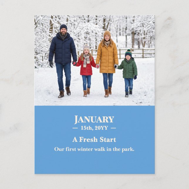 A Fresh Start January Memory Photo Postcard (Front)