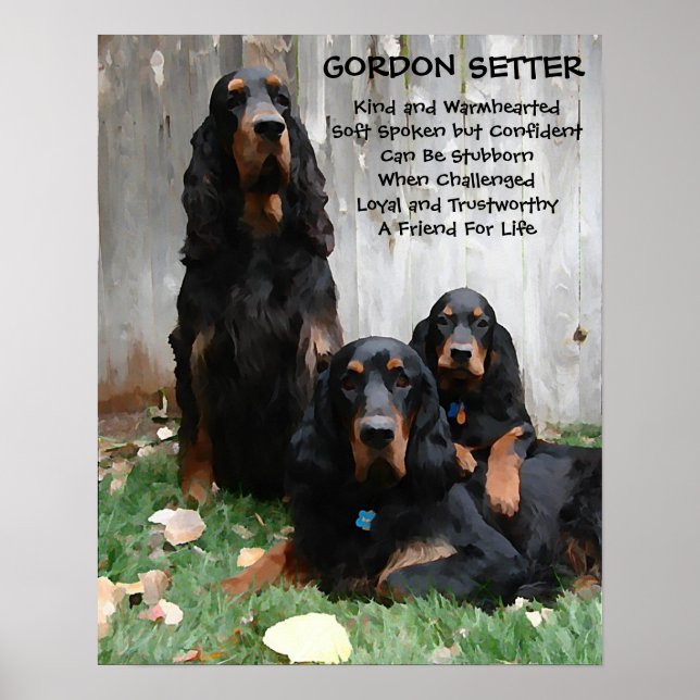 "A Friend For Life" Gordon Setter Painting Poster (Front)