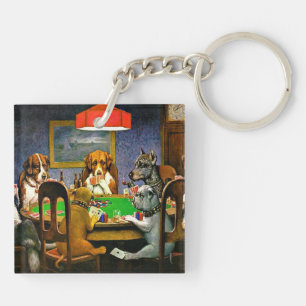 A Friend in Need, Dogs Playing Poker, Keychain
