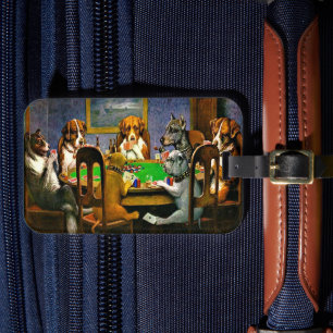 A Friend in Need, Dogs Playing Poker, Luggage Tag