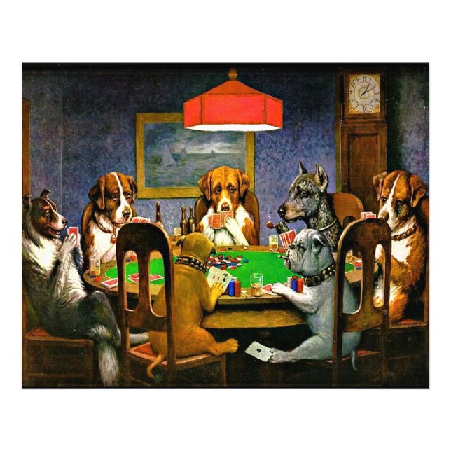 A Friend in Need, Dogs Playing Poker, Photo Print (Front)
