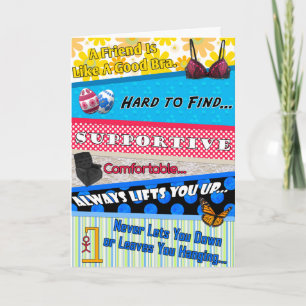 A Friend is Like a Bra Greeting Card
