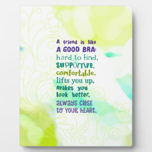A Friend is Like a Good Bra Plaque