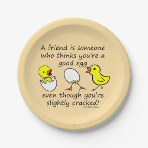 A Friend is Someone Funny BFF Quote Paper Plate