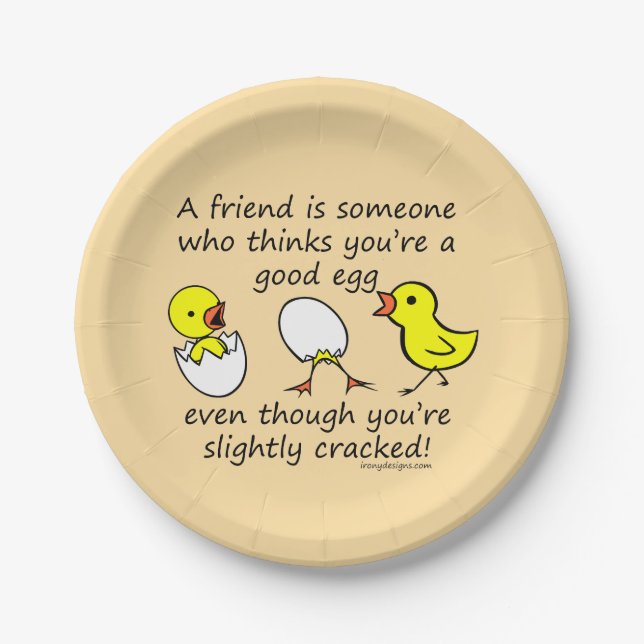 A Friend is Someone Funny BFF Quote Paper Plate (Front)