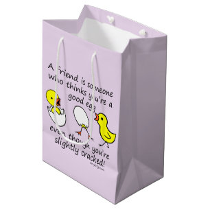 A Friend is Someone Funny BFF Saying Medium Gift Bag
