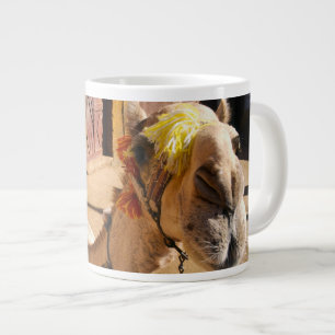 A friendly camel awaits its next rider, Cairo, Large Coffee Mug
