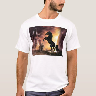A Friesian Stallion horse rearing T-Shirt