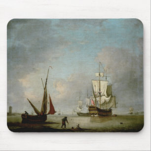 A Frigate in Calm Water Mouse Pad