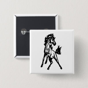 A Frisky Jumping Horse in the Wild 2 Inch Square Button