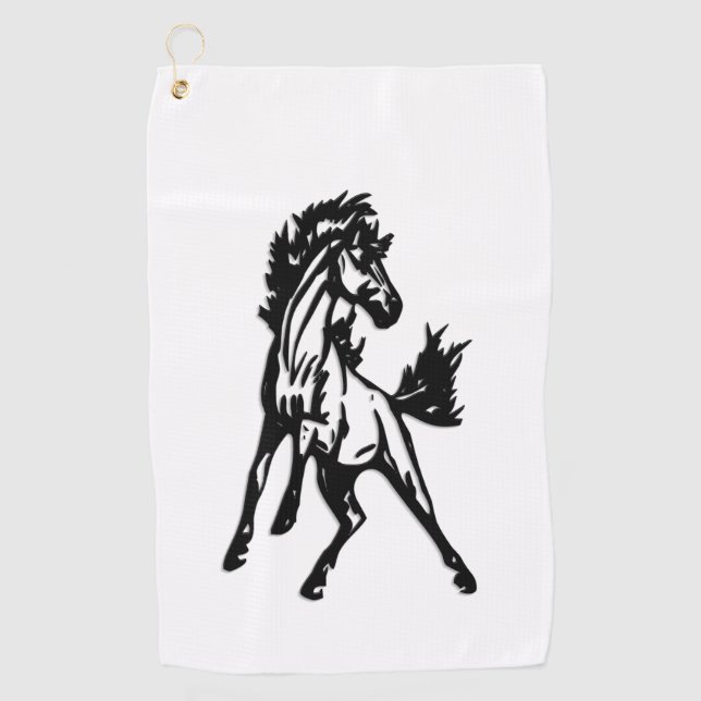 A Frisky Jumping Horse in the Wild Golf Towel (Front)