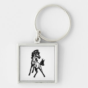 A Frisky Jumping Horse in the Wild Keychain
