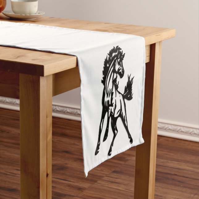 A Frisky Jumping Horse in the Wild Long Table Runner (In Situ)