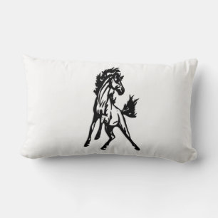 A Frisky Jumping Horse in the Wild Lumbar Pillow