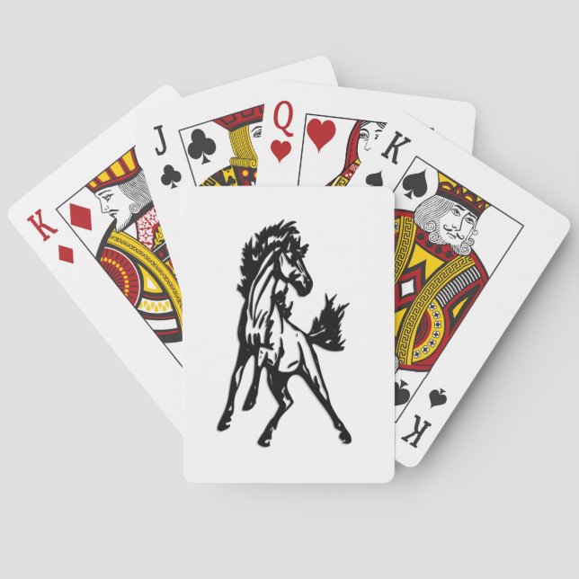A Frisky Jumping Horse in the Wild Playing Cards (Back)