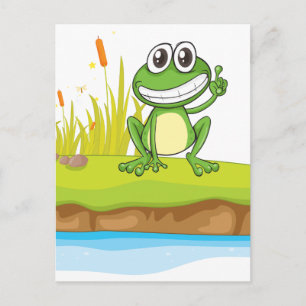A frog and water postcard