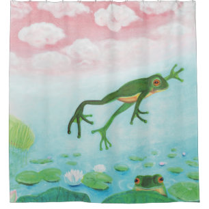 A Frog Jumps Into The Pond Illustration 