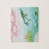 A Frog Jumps Into The Pond Illustration 