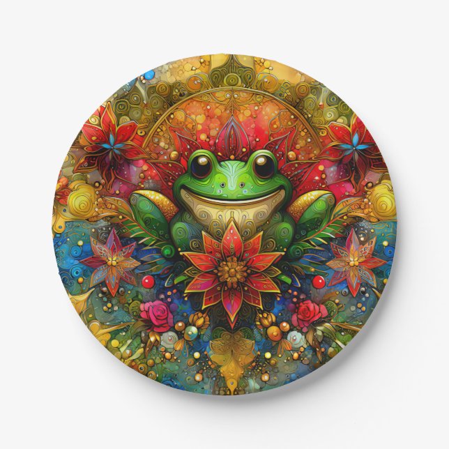 A FROG'S CHRISTMAS ~ Cute ~ Paper Plate (Front)